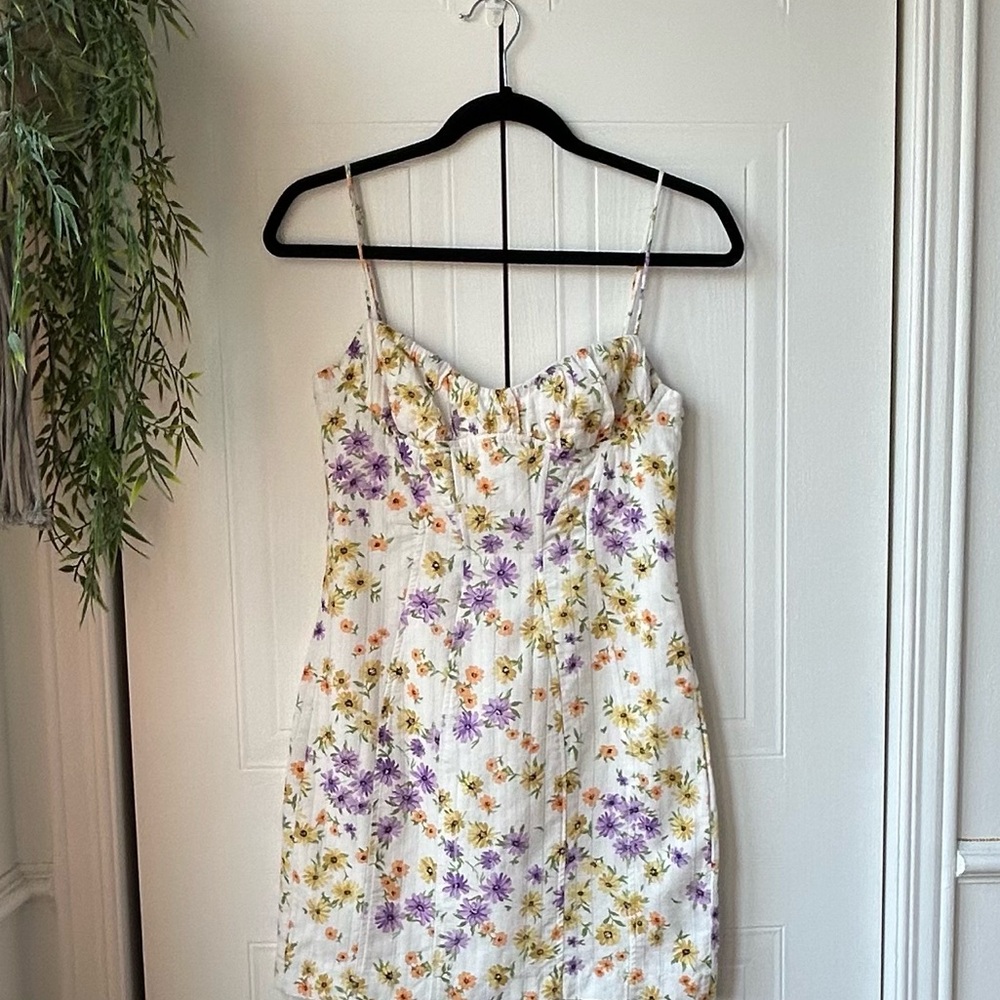 Zara floral bustier corset bodycon dress